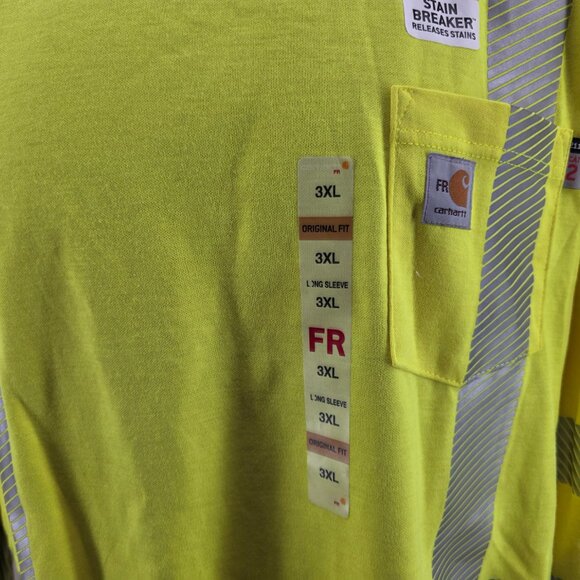 Carhartt  FR High Vis Force Men's 102905 323 Long Sleeve T-Shirt - Picture 7 of 16